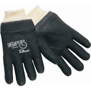 MCR Safety 6212 Single Dipped Black PVC Gloves, 12&#34; Smooth,(Dz.)