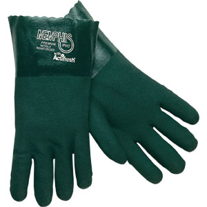 MCR Safety 6414 Memphis&#153; Premium Green PVC Gloves, 14&#34;,(Dz.)