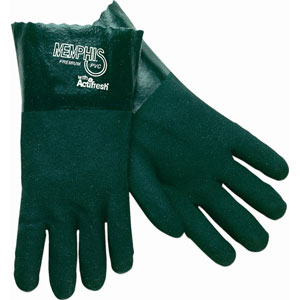 MCR Safety 6418 Memphis&#153; Premium Green PVC Gloves, 18&#34;,(Dz.)