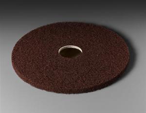 3M 7100 Brown Stripper Pads, 14&#34;, 5/Case