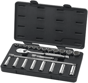 Gearwrench 80707 23 Pc. 6 &amp; 12 Pt. Socket Set-SAE