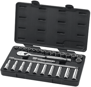 Gearwrench 80709 28 Pc. 6 &amp; 12 Pt. Socket Set-METRIC