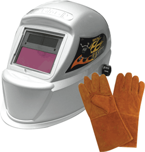 Astro Pneumatic 8075SE Deluxe Solar A.D. Welding Helmet w/ Gloves 