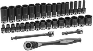 Grey Pneumatic 81635MRD 35 Pc. 3/8&#39;&#39; Drive Standard &amp; Deep, Metric Set