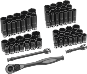 Grey Pneumatic 81659CRD 59 Pc. 3/8&#39;&#39; Drive Standard &amp; Deep, SAE &amp; Metric Set