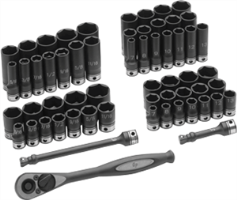 Grey Pneumatic 81659CRD 59 Pc. 3/8'' Drive Standard & Deep, SAE & Metric Set