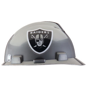 MSA 818405 V-Gard&reg; Hard Hat w/1-Touch&reg;, Oakland Raiders