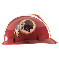 MSA 818414 V-Gard® Hard Hat w/1-Touch®, Washington Redskins