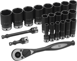 Grey Pneumatic 82622D 22 Pc. 1/2'' Drive Deep Length Fractional Set Grey Pneumatic 82622D 22 Pc. 1/2'' Drive Deep Length Fractional Set