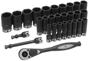 Grey Pneumatic 82629MD 29 Pc. 1/2&#39;&#39; Drive Deep Length Metric Set