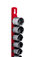 Ernst 8320 18” Socket Rail Organizer w/ 15 DURA-PRO HD Socket Clips, 3/8" Red