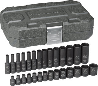 Gearwrench 84901 28 Pc. Impact Socket Set Metric 1/4&quot; Drive