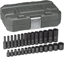 Gearwrench 84901 28 Pc. Impact Socket Set Metric 1/4" Drive