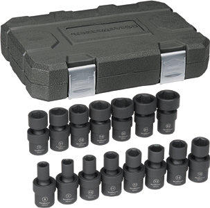 Gearwrench 84918 15 Pc. Universal Impact Socket Set Metric 3/8&quot; Dr.