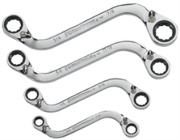 Gearwrench 85399 4 Pc. S-Shape Reversible Double Box Ratcheting Wrench Set-SAE Gearwrench 85399 4 Pc. S-Shape Reversible Double Box Ratcheting Wrench Set-SAE