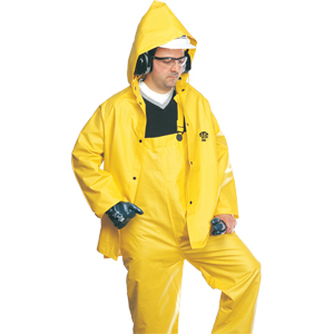 North Safety 85JPH Series 3 Pc. Flame Retardant Rainsuit, Yellow, L ...