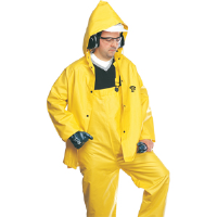 North Safety 85JPH Series 3 Pc. Flame Retardant Rainsuit, Yellow, L