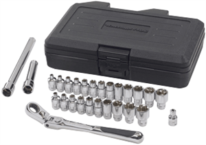 Gearwrench 891427 27 Pc. 1/4&#34; Drive Pass-Thru Ratcheting Set-SAE/Metric