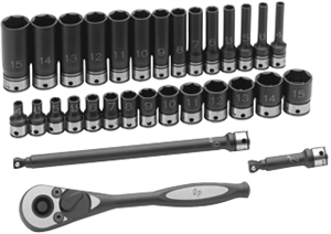 Grey Pneumatic 89631MRD 31 Pc. 1/4&#39;&#39; Drive Standard &amp; Deep, Metric Set 