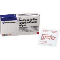 First Aid Only A338 Povidone Iodine Wipes, 10/Box