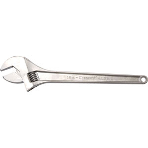 Cooper Tools AC118 Crescent 18&#34; Chrome Adjustable Wrench w/Tapered Handle