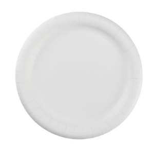 AJM PP9GRAWH 9" Green Label White Paper Plates