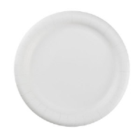 AJM PP9GRAWH 9" Green Label White Paper Plates