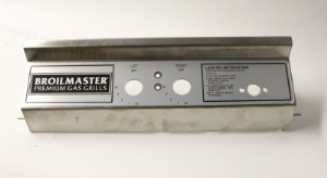 Broilmaster B101382 Control Panel and Label Assembly, Stainless Steel (Rotary)