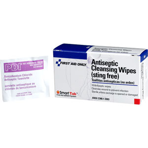 First Aid Only B304 Antiseptic Cleansing Wipes, 18/Box