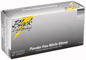 Lightning Gloves BLL Black Lightning Nitrile Gloves, Large