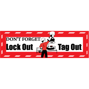 National Marker BT21 Safety Banner, Don&#39;t Forget Lock Out Tag Out, 3&#39; x 10&#39;