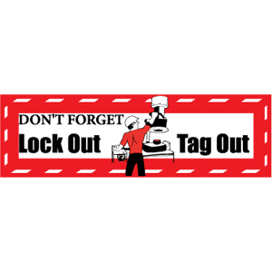 National Marker BT21 Safety Banner, Don't Forget Lock Out Tag Out, 3' x 10' National Marker BT21 Safety Banner, Don't Forget Lock Out Tag Out, 3' x 10'