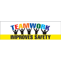 National Marker BT32 Safety Banner, Teamwork Improves, 3' x 10'