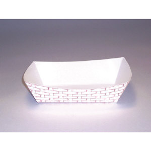 Boardwalk 30LAG040 Red Weave Paper Food Trays, 6 Oz, 1000/Cs.