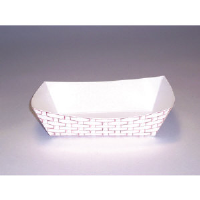 Boardwalk 30LAG050 Red Weave Paper Food Trays, 1/2#, 1000/Cs.