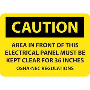 National Marker C115P Caution Electrical Panel Sign,7x10&#34;, Vinyl