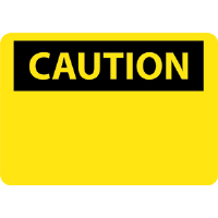 National Marker C1RB Yellow Caution Sign, Header Only