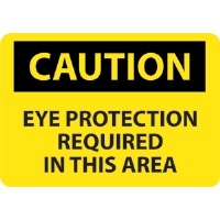 National Marker C26RB Caution Eye Protection Required Sign, Plastic