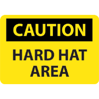 National Marker C31RB Caution Hard Hat Area Sign, Plastic