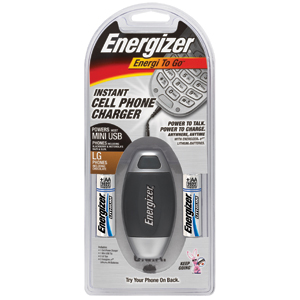 Energizer CEL2MUSB Energi To Go&reg; Instant Cell Phone Charger, LG &amp; Mini USB
