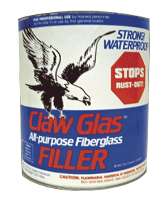 Clausen CGF-2 Claw Glas Fiberglass Reinforced Filler w/ Red Cream Hardener, Gal