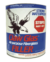 Clausen CGF-2 Claw Glas Fiberglass Reinforced Filler w/ Red Cream Hardener, Gal