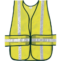 MCR Safety CHEV2LP Chevron Lime Safety Vest w/ Stripes