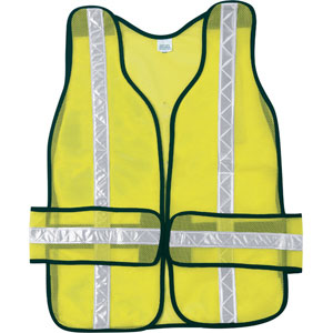 MCR Safety CHEV2L Chevron Tear-Away, Lime Safety Vest w/ Stripes