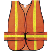 MCR Safety CHEV2O Chevron Orange Safety Vest w/ Stripes