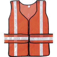MCR Safety CHEV2OT Chevron Tear-Away, Orange Safety Vest w/ Stripes