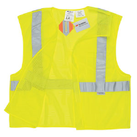 MCR Safety CL2MLPFR Flame Resistant, Tear Away Lime Safety Vest, L