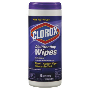 Clorox 1761 Clorox® Disinfecting Wipes, Lavender, 6/Cs. Clorox 1761 Clorox® Disinfecting Wipes, Lavender, 6/Cs.