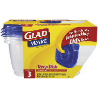 Clorox 70045 GladWare® Entree Containers, 6/3 Count