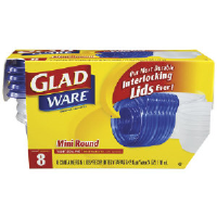 Clorox 70240 GladWare® Round Entree Containers, 4 Oz, 8/Case